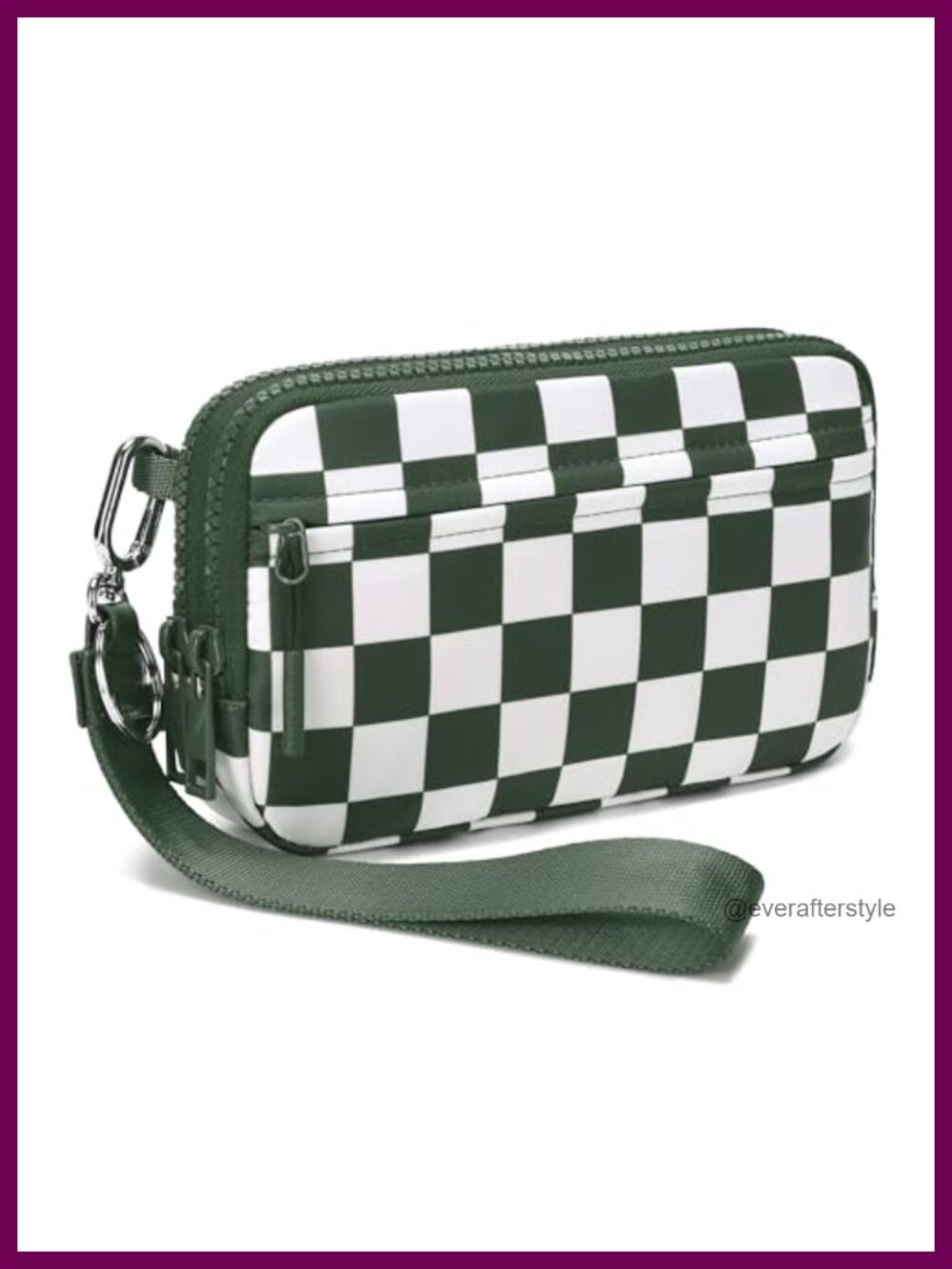 RFID Wristlet Crossbody Bag Waterproof Nylon Quilted Women Wallet 4 Zippers